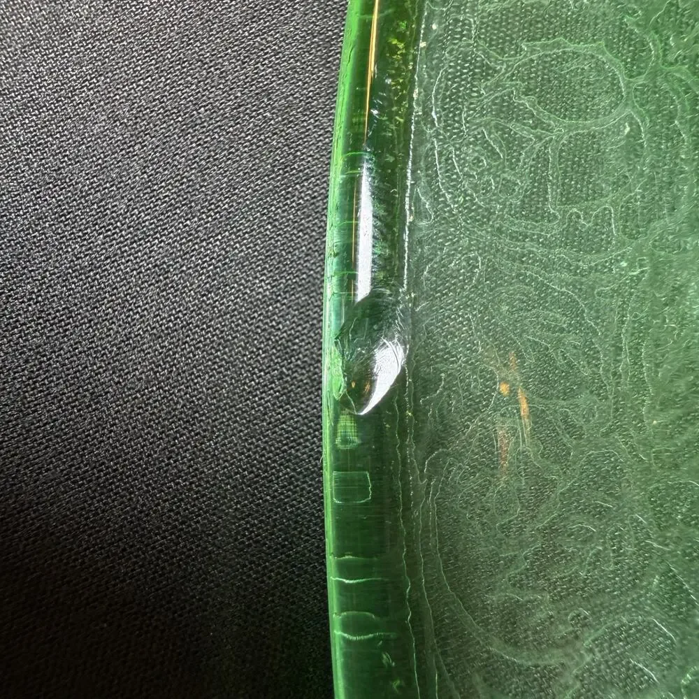 Vintage Uranium Glass Plates 13 inch Green Depression Glass UV Glow